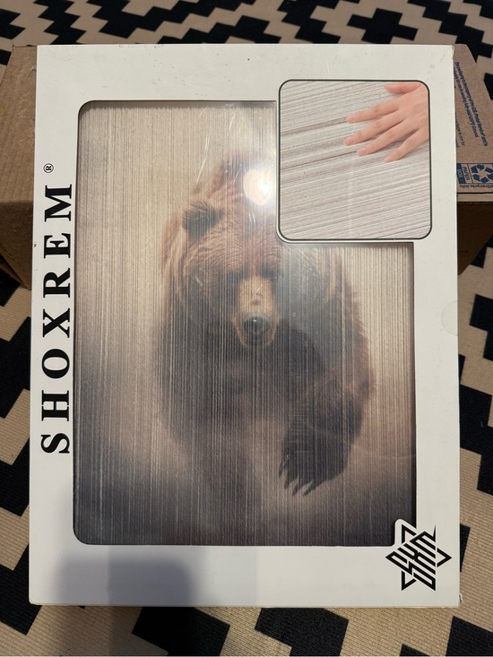 Other - SHOXREM Framed Running Bear Fabric Wall Decor - 12x16